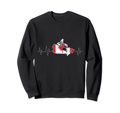 Heartbeat de la bandera de Canadá Sudadera