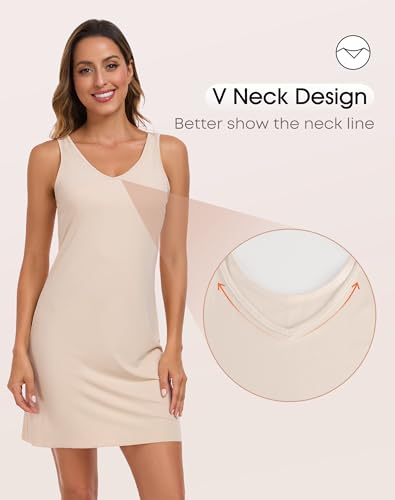 Full Slip for Women Under Dress Tank Top Slip Dress Seamless Hem Underdress3