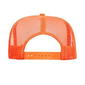 Image of OTTO Neon Polyester Foam Front 5 Panel High Crown Mesh Back Trucker Hat
