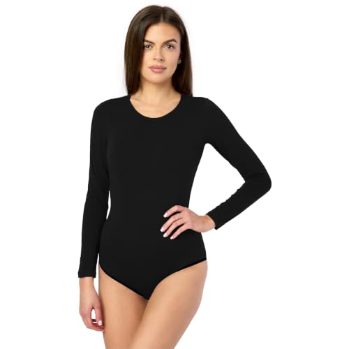 Merry Style Body Manches Longues Lingerie Sexy sous-vêtement Femme MS-114 (Noir, M)
