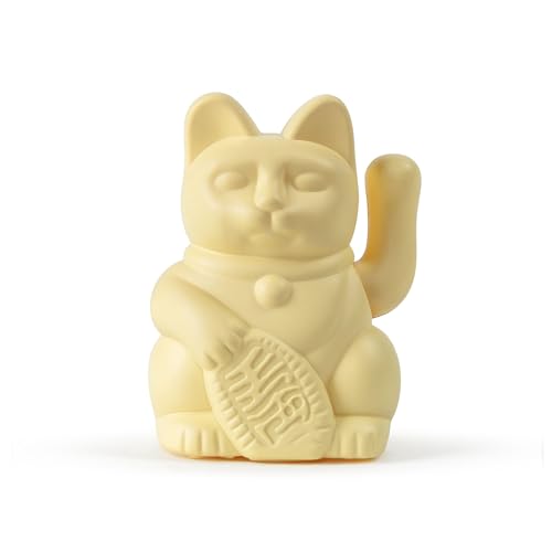 DONKEY Lucky Cat Solar Yellow Hana kleine gelbe Solar-Winkekatze/Glückskatze 5 cm Steht für Wohlstand ohne Batterie
