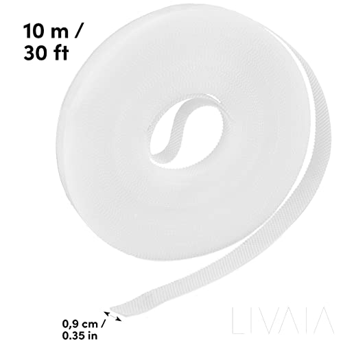 Fliegengitter Fenster Klettband: 10m Klettband Selbstklebend für Fliegennetz Fenster Weiß – Doppelseitiges Klebeband Fliegengitter – LIVAIA Klett Band