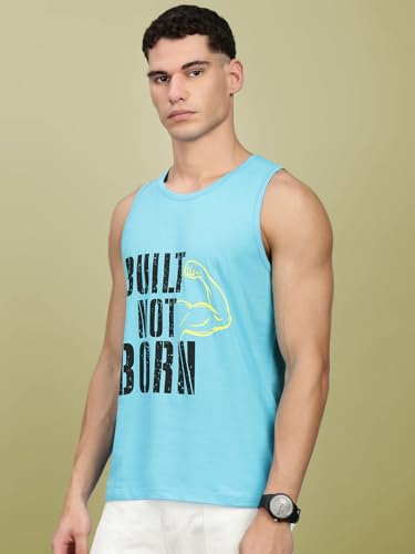 Image of Lux Nitro Men's Sleeveless Gym Tank Top Combed Cotton | Scoop Neck Athletic Vest | Ultra-Soft, Tag-Free, Urban Fitness Wear