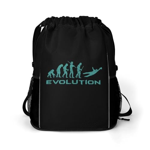 Goalkeeper Soccer Drawstring Backpack String Bag Sports Gym Sackpack with Side Pocket Shoes Compartment