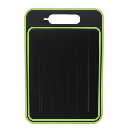 Tabla de Cortar Multifuncional de Doble Cara con Afilador de Cuchillos, Placa de Molienda y Descongelación Rápida para Cocina (BLACK)