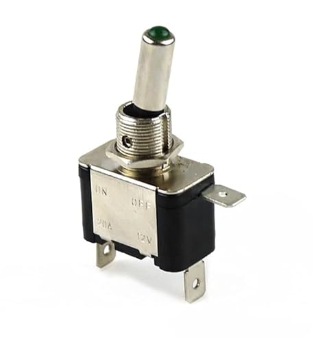 Interrupteur à bascule LED avec couvercle rabattable de sécurité avion vert - 3