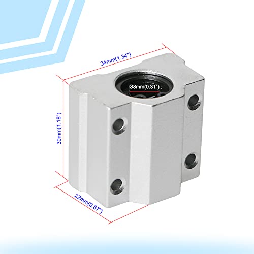Aopin A20120901AP0047 Scs8Uu Linear Ball Bearing Aluminum Slide Block, Id 8Mm Linear Motion Ball Bearings Cnc Slide Bushing thumb #1