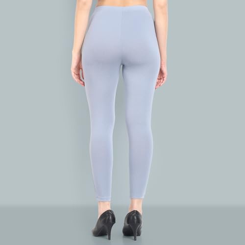 Image of ONE SKY Women Ankle Length Leggings | Premium Cotton Modal Spandex Blend | High Waist Stretchable & Bio-Washed Fabric | Colour-Lock | Ethnic Leggings for Women