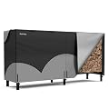 Rosefray 8ft Firewood Rack Cover,Heavy Duty 600D Wood Rack Cover with Waterproof Oxford Weather Resistant Indoor Outdoor Storage Wood Cover for Log Holder Blackgry