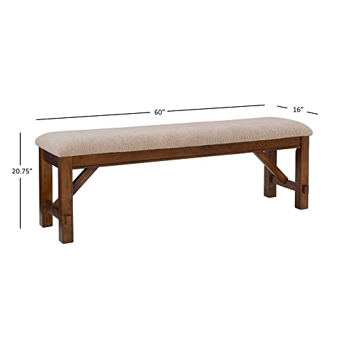 Powell Company Kraven Dining Bench, Hazelnut 60" L X 16" W X 20.25" H #TOP2
