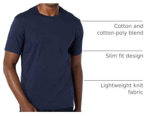 Image of Amazon Essentials Men's Slim-Fit Crewneck Short Sleeve Cotton T-Shirts