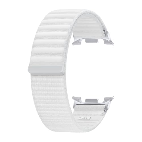 Image of Samsung Galaxy Watch 8 Series Fabric Band, Nylon, Dynamic Lug System, Comfort Fit, Contoured Fit, Lightweight, Compatible with Galaxy Watch 8 and Watch 8 Classic, M /L White