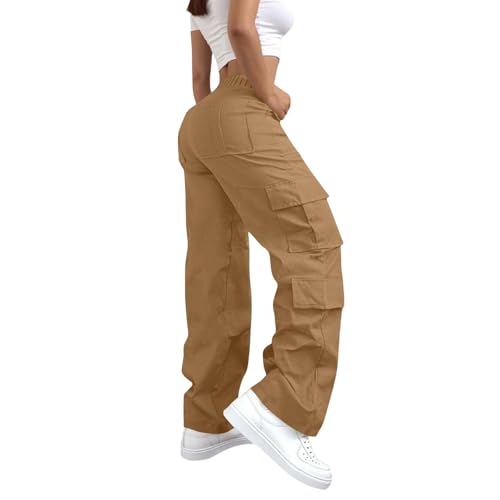 Women's Hiking Cargo Pants with 6 Pockets Baggy High Waisted Qucik Dry Pants Casual Wide Leg Lightweight Y2K Trousers2