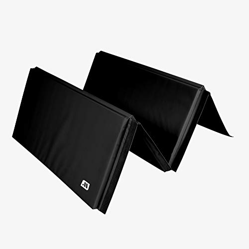We Sell Mats 4 Ft X 8 Ft X 2 In Gymnastics Mat, Folding Tumbling Mat, Portable With Hook & Loop Fasteners, Black #TOP3