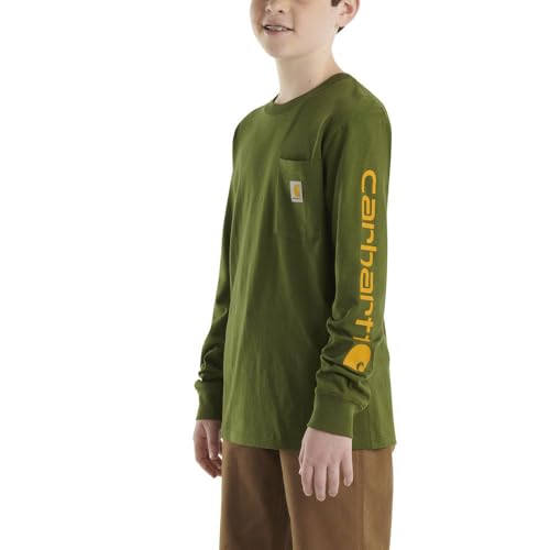 Carhartt Kid's CA6477 Long-Sleeve Pocket T-Shirt - Boys - Large (14-16) - Chive