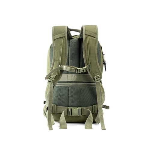 Image of Tripole Falcops 32L Tactical Laptop Backpack with Laser-Cut MOLLE Webbing | Water Repellent | for Daily use, Army, Office & Outdoor | 3 Year Warranty (Olive Green)