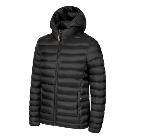 Image of Men's Winter Down Jacket Plus Velvet Hooded Stand Collar Warm Zipper Coat