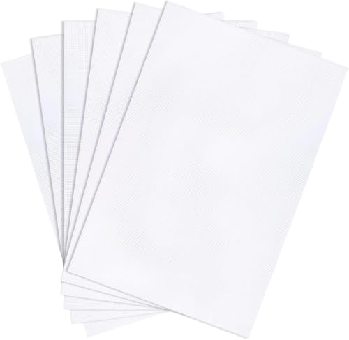Caydo 6 Pieces Aida Cloth 14 Count White Cross Stitch Fabric for Craft Embroidery Handmade Needlework DIY Handicrafts 12 by 18-Inch