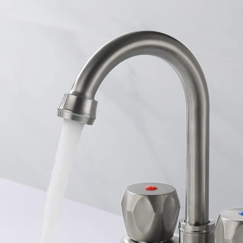 Robinet de salle de bain en acier inoxydable nickel brossé chic