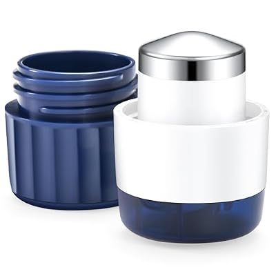 Fullicon Pill Crusher, Stainless Steel Grinding Head, Pill Cutter, Indigo