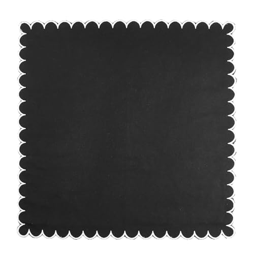 Image of FINGERCRAFT Scallop Edge Cloth Napkins | Set of 6 | 20x20 Inches | 100% Cotton | Table Napkins for Any Occasion | Washable, Perfect for Parties and Everyday Use (Black Matty, Set of 6)