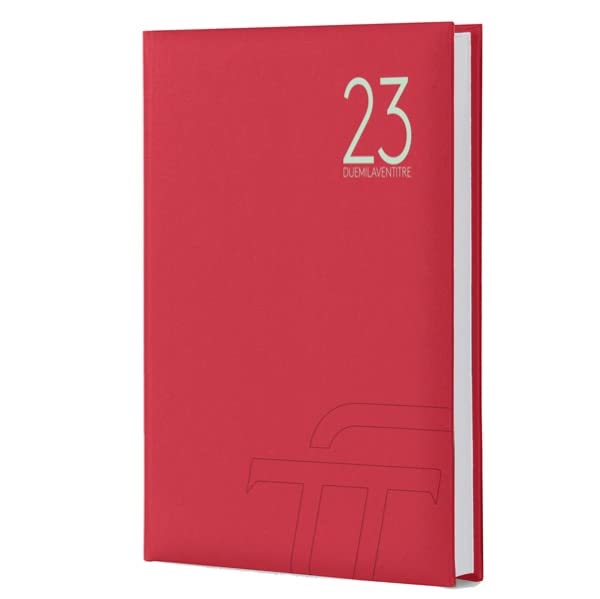 Agenda INTEMPO 2023 Giornaliera 21x30 cm Text 2 Pagine per Giorno Balcron Rosso