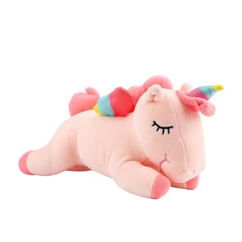 Image of Sleeping Unicorn Stuffed Animal, 12 Inches Unicorn Plush Toys for Girls Women Girlfriend, Pink Soft Plush Hugging Pillow, Cute Lovely Stuffed Animal Cuddle Toy Gifts for Valentine Christmas Birthday