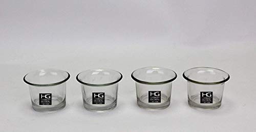 Hosley-4-Piece-Glass-Tea-Light-Candle-Holder-Clear