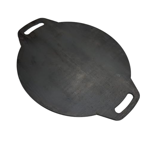 Image of Pure Iron Dosa Tawa, 12 Inch, 6mm Thick, Fully Seasoned, Naturally Non-Stick, Flat Borderless Design, 30 cm, 3.6 kg (6 mm (3.6kg) Natural Black)