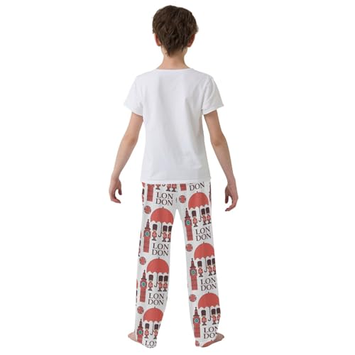 London and Soldier Boys Long Pants Soft Trousers Elastic Waist Kids Lounge Bottoms with Pockets S-XL3