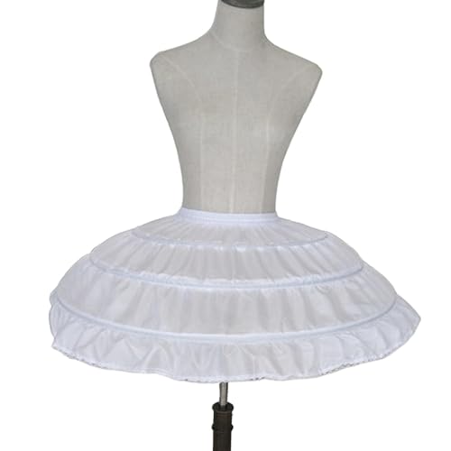 Girl 3 Hoops Petticoat Lolita Children Crinoline Skirt for Dressing up Gift Prom White4