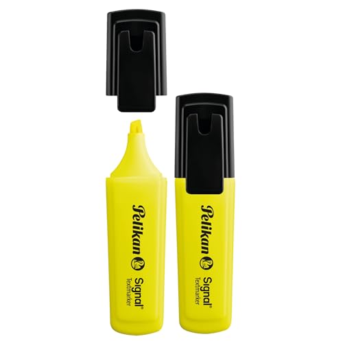 Pelikan Textmarker Signal Leucht-Gelb 2 Stück mit Keilspitze