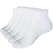 VoJoPi 5 paires Chaussette Hommes de Sport, Chaussettes Basses Homme Respirantes pour Running, Anti-Ampoules Courtes Socquettes en Coton pour Fitness, Jogging, Blanc