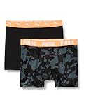 PUMA Boys Camo Boxer Boxershorts, Black/orange Combo, 176 (2er Pack)