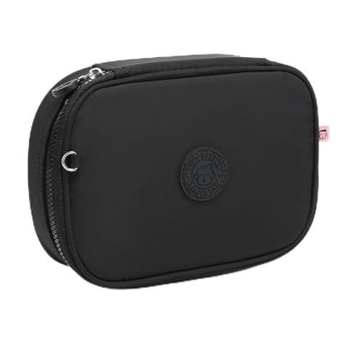 Estojo Escolar Box Organizador Kika Quadrado Grande Feminino (Preto)