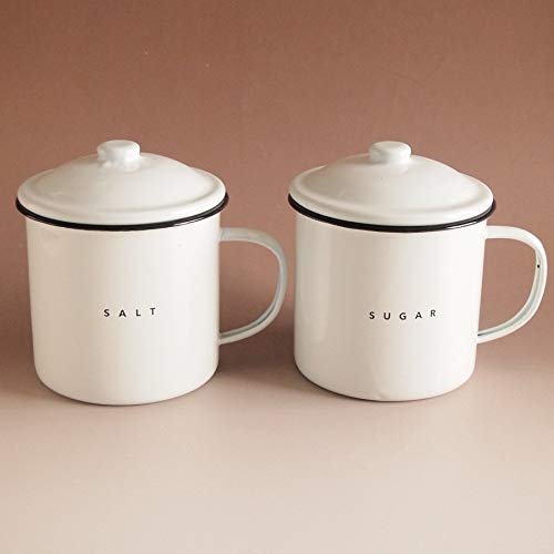 キッチン雑貨 ホーロー ふた付きハンドルポット 琺瑯 2枚目