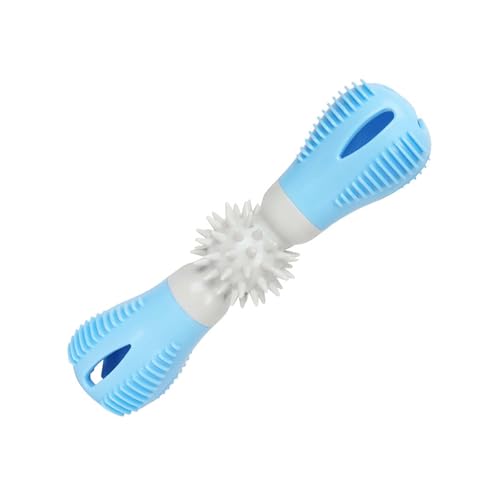 2026 Juguete para gatos masticable para limpiar los dientes de las mascotas, juguete duradero para morder perros de goma con dispensador de comida a prueba de fugas, diseño de mancuernas para aliviar