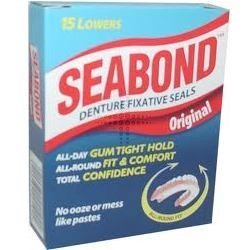 THREE PACKS of Seabond Denture Fixative Lowers by Seabond