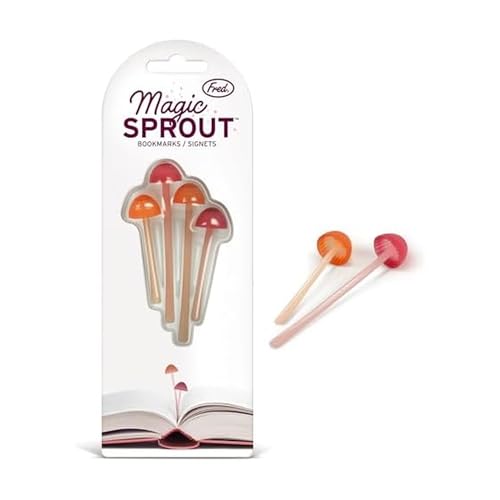 Genuine Fred Magic Sprout, Mini-Mushroom Bookmarks - Set of 4 - Two Sizes & Colors - Soft,...
