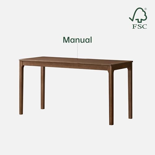 Image of YESWOOD Solid Wood Computer Desk, Vintage Home Office Desk, Writing Desk, Mid Century Modern Wood Desk for Home Office, Study, Gaming 47.24 inch W