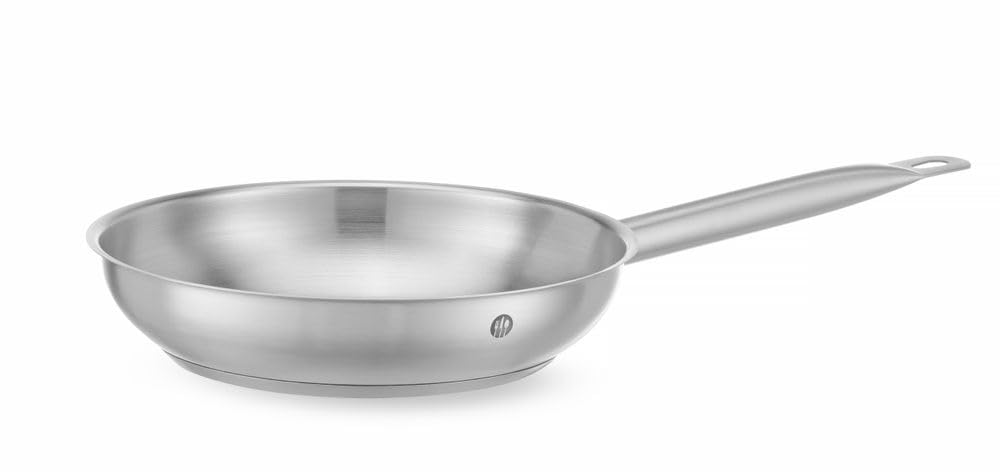 HENDI Padella da Friggere senza Coperchio, 2L, Fondo Sandwich a Induzione, Adatta per Gas, Elettrico, Ceramica, Induzione e Lavastoviglie, Manico Lungo Isolante, Ø240x(H) 50mm, Inox, Alluminio