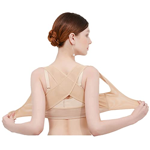 TTXP Attelle De Poitrine Réglable pour Femme avec Soutien Push-up pour Gilets à Dos à Bosse,Beige-L Cover