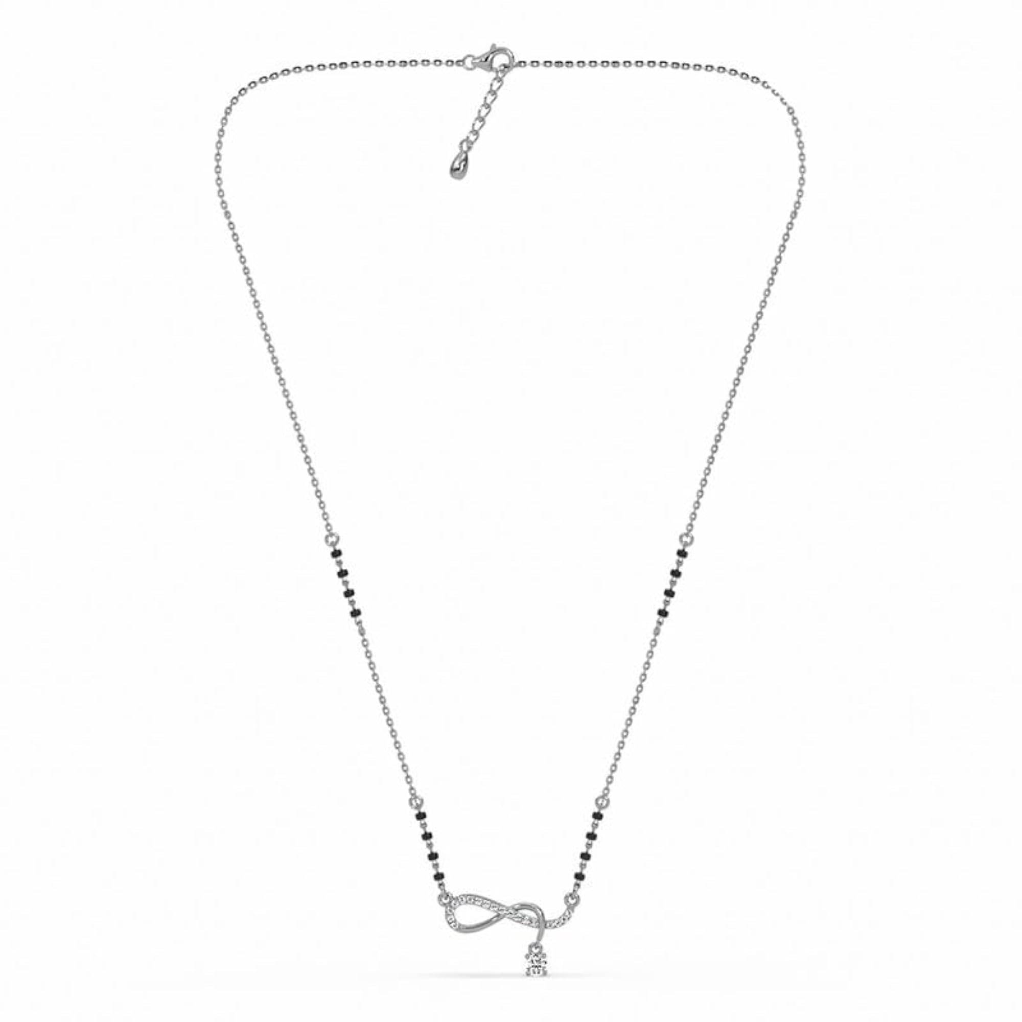 Women's 925 Silver Gitali Twisted Infinity Mangalsutra Pendant with Chain