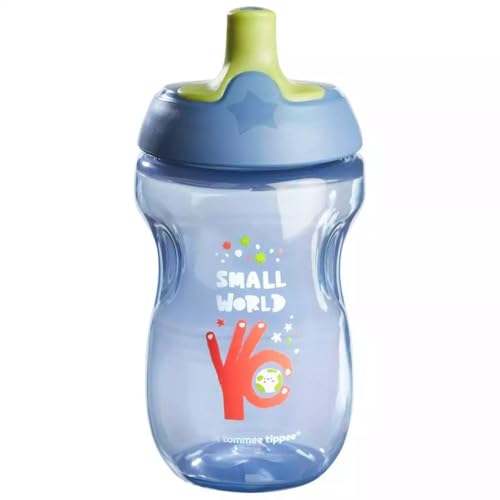 M7 packaging drinking water bottle sportee for toddlers 12 months 10oz spill proof sippy cup easy to hold bite resistant spout blue
