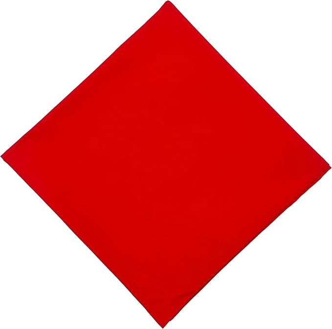 Kiran Fashion - Bandana Unisex - Écharpe de tête/cou - Bandeau uni en coton - Couvre-tête, cou, poignet, main, Rouge, Taille unique
