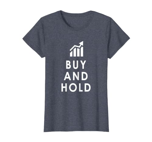Stocks Investing Buy and Hold Investor T-Shirt, Women, Heather Blue, Medium