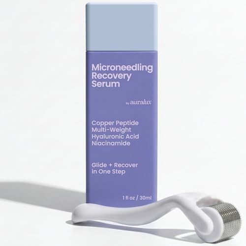 Microneedling Serum for Dermarollers & Microneedling Devices – Glide + Recovery in One Step – Copper Peptide, Matrixyl 3000, Multi-Weight Hyaluronic Acid, Niacinamide, Centella & Arnica – 1 fl oz