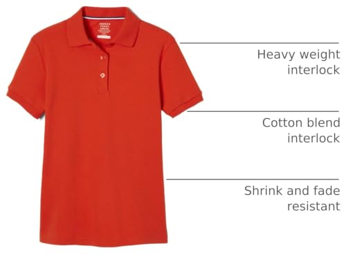 Image of French Toast Girls' Short Sleeve Picot Collar Polo School Uniform Shirt (Standard and Plus)