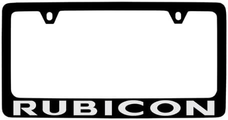 Jeep Rubicon Black Coated Metal License Plate Frame Holder