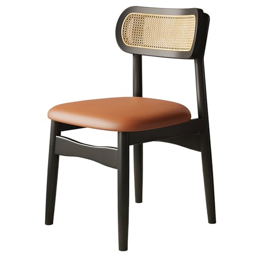 Sillas de comedor tapizadas modernas con respaldo curvado de ratán, marco de madera, para restaurantes, sala de estar y dormitorio